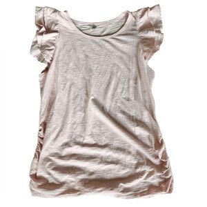 Old Navy Maternity Pink Ruffle Sleeve Top flutter sleeves Spring top size Large